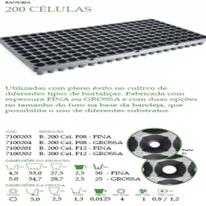 BANDEJA PLASTICA 200 CEL. PRETA