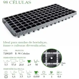 BANDEJA PLASTICA 98 CEL. PRETA