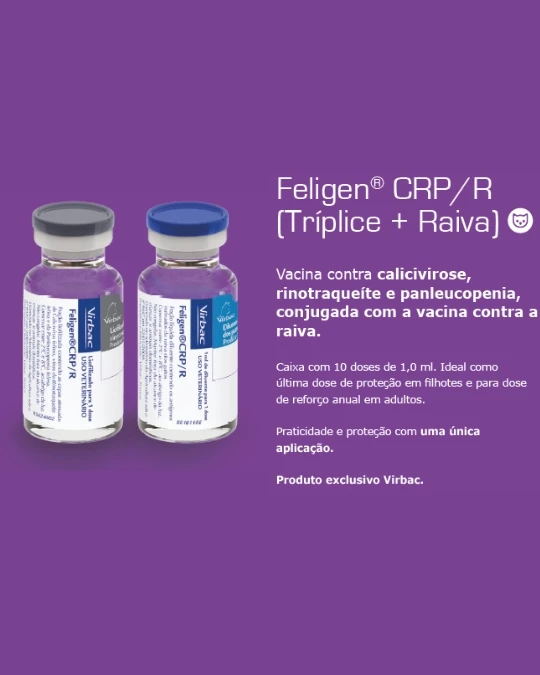VACINA FELIGEN® CRP/R C/ 10 DOSES (Calicivirose, Rinotraqueíte, Panleucopenia e Raiva)