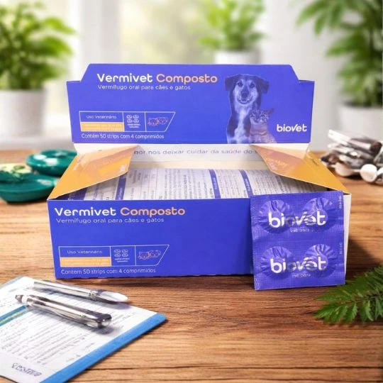 VERMIVET COMPOSTO 600MG DISPLAY 50X4 COMP.(PIRANTEL+PRAZIQUANTEL)