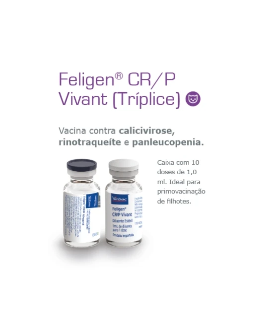 VACINA FELIGEN® CR/P C/10 DOSES ( Calicivirose, Rinotraqueíte e Panleucopenia)