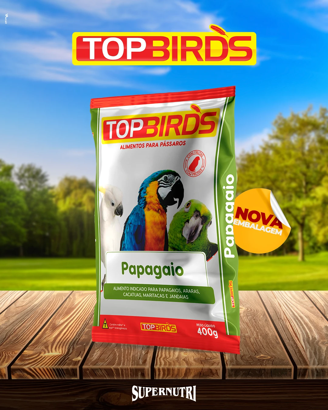 MISTURA PAPAGAIO TOP BIRDS  PREMIUM 400 GR