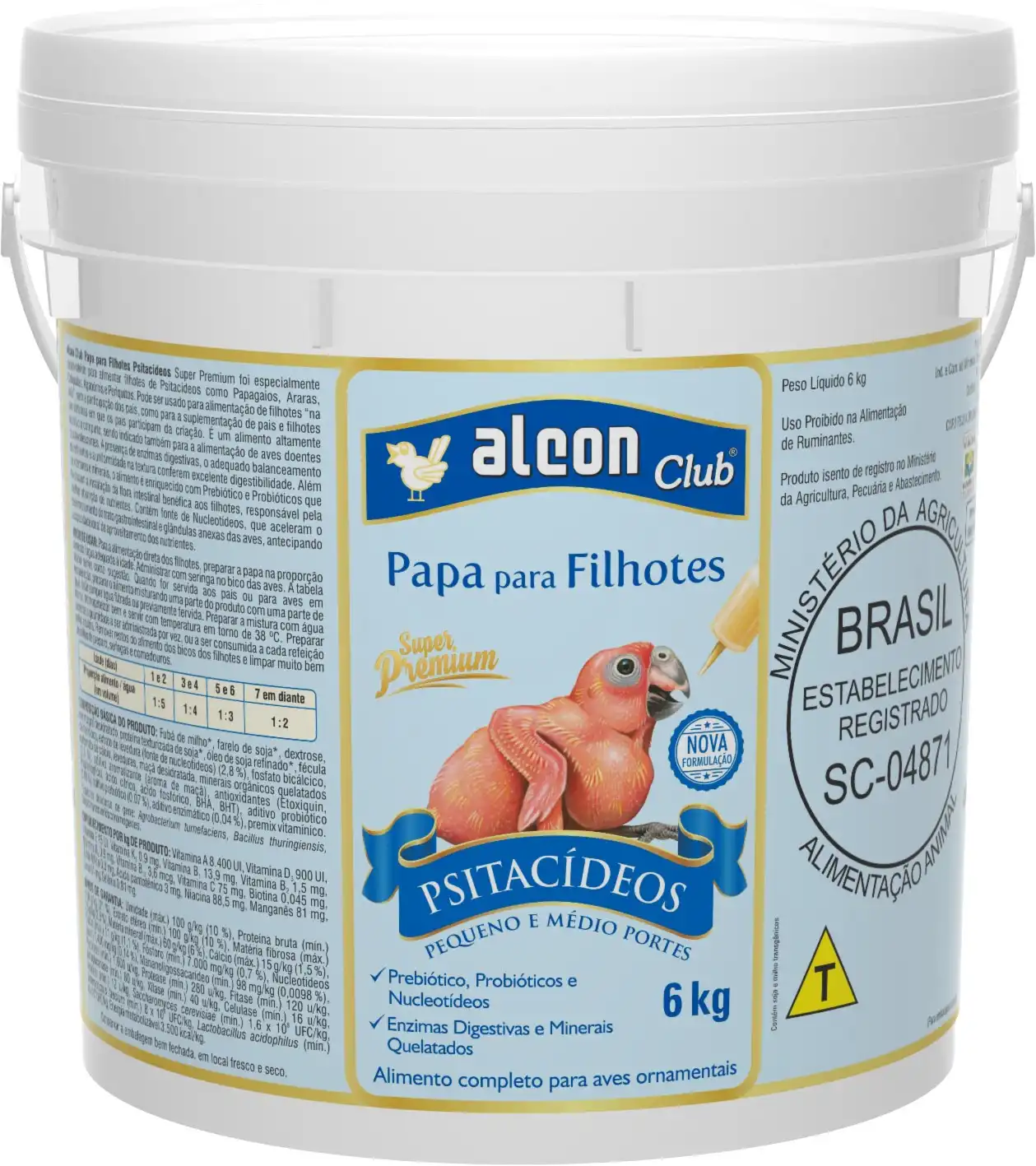 RAÇÃO - ALCON CLUB PAPA FILHOTES PSITACIDEOS 6 KG