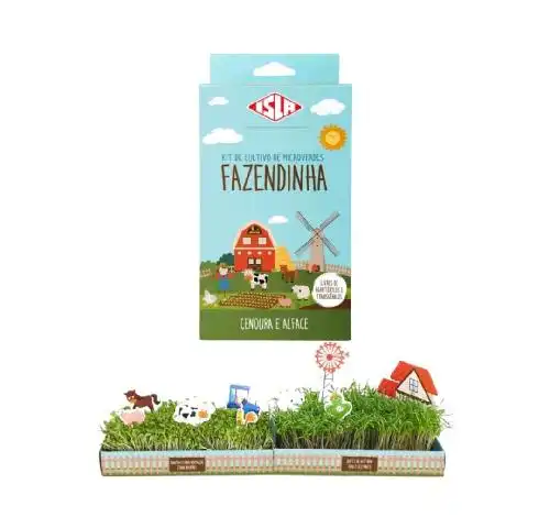 KIT DE CULTIVO MICROVERDE FAZENDINHA DE CENOURA E ALFACE