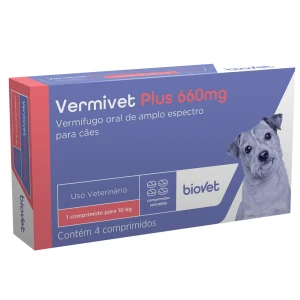 VERMIVET PLUS CAES 660MG 4 COMP