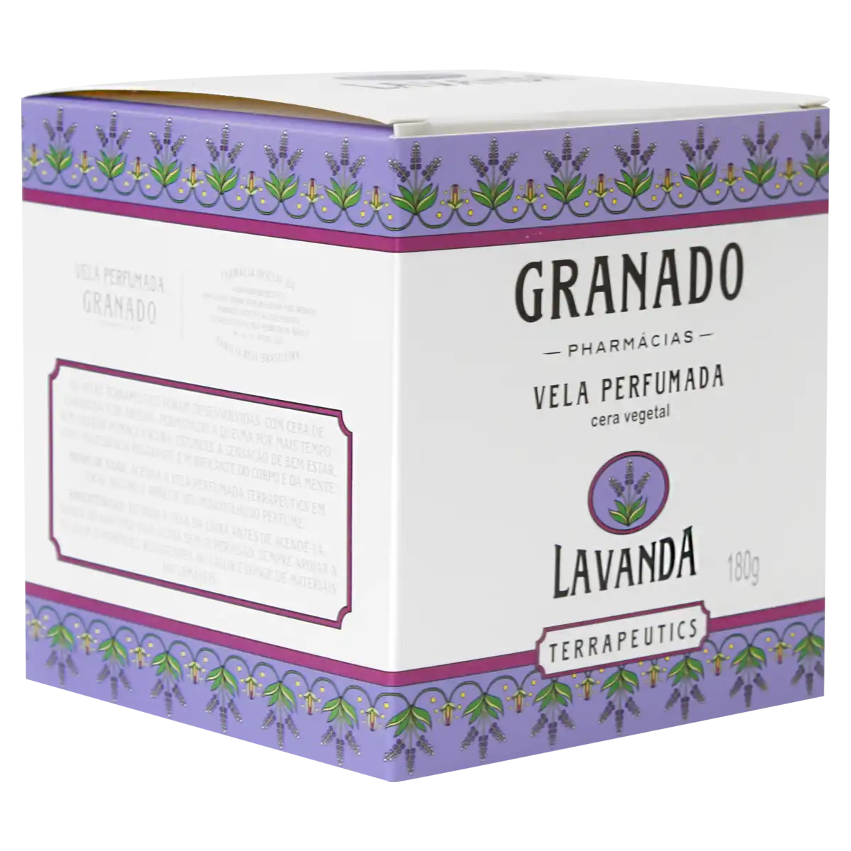 Vela Perfumada Vegetal Lavanda Granado Terrapeutics Caixa 180g