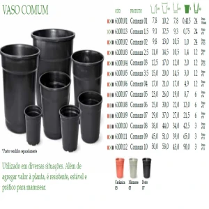 VASO PRIMAVERA PRETO N.02 CAP. 1,9 LTS