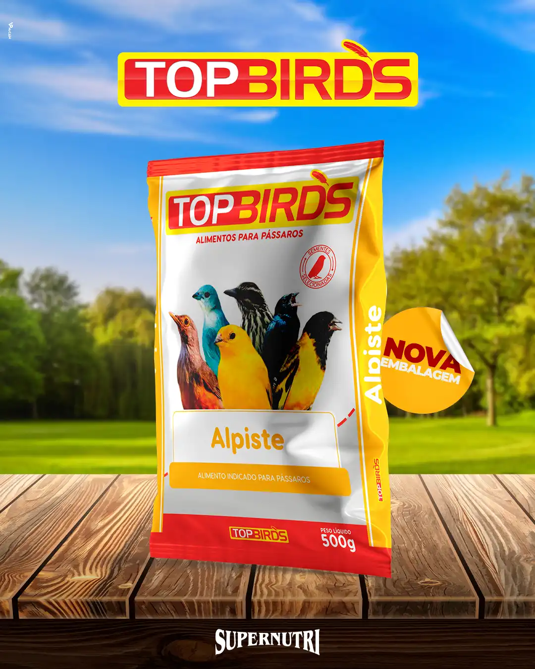 ALPISTE RAÇAO TOP BIRDS 500 GR