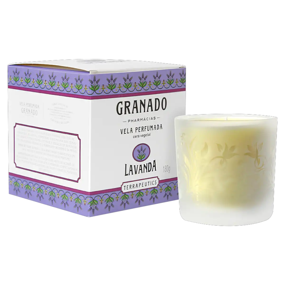 Vela Perfumada Vegetal Lavanda Granado Terrapeutics Caixa 180g
