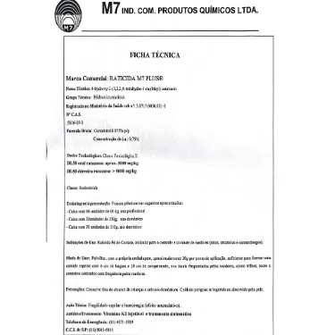 RATICIDA M7 PLUS CUMATETRALIL 075C 110GR