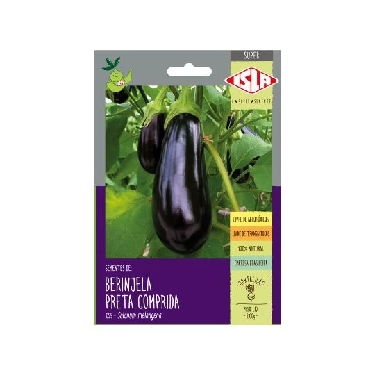 BERINJELA PRETA COMPRIDA SP 10 UN 8 GR